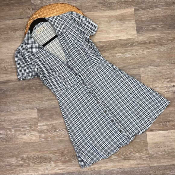 Urban Outfitters Blue Plaid Mini Dress - Picture 2 of 7